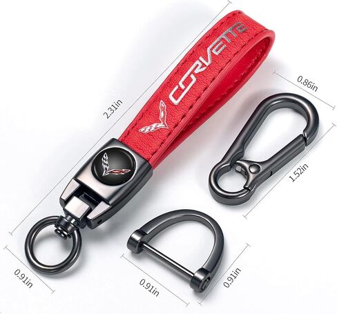 Genuine Leather Car Keychain Fit for Toyota Tacoma Avalon Camry Prius Avalon Corolla RAV4 Highlander Key Chain for Men and Women Family Present Key Ring Accessories（Red） in Saudi Arabia