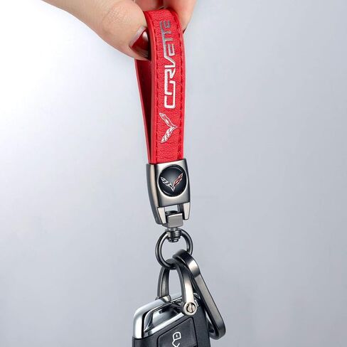 Genuine Leather Car Keychain Fit for Toyota Tacoma Avalon Camry Prius Avalon Corolla RAV4 Highlander Key Chain for Men and Women Family Present Key Ring Accessories（Red） in Saudi Arabia