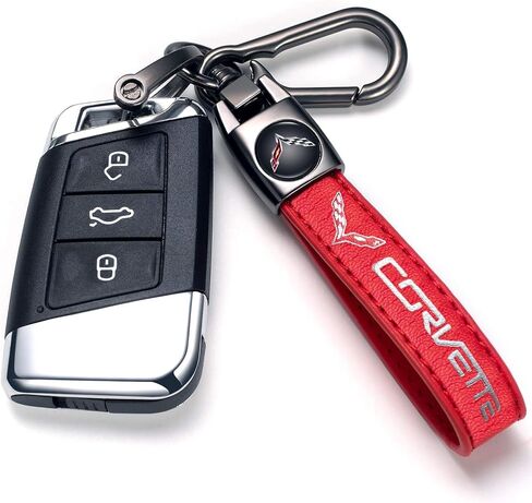 Genuine Leather Car Keychain Fit for Toyota Tacoma Avalon Camry Prius Avalon Corolla RAV4 Highlander Key Chain for Men and Women Family Present Key Ring Accessories（Red） in Saudi Arabia