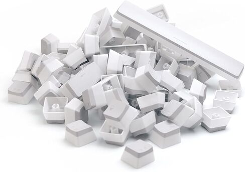 Glorious Gaming ABS Doubleshot 123-Keycap Set (ANSI) - Premium OEM Profile in Elegant White - Perfect for RGB Backlit Mechanical Keyboards in Kuwait