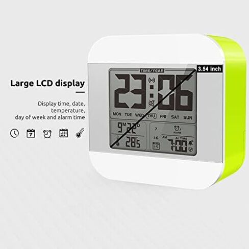 ساعة منبه ناطقة بصوت أنثوي، ساعة ناطقة مع وظيفة الرنين كل ساعة (وقت التحدث كل ساعة)، ساعة منخفضة الرؤية للمكفوفين/ضعاف البصر/كبار السن/المسنين (برتقالي) in Kuwait