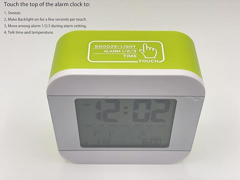 ساعة منبه ناطقة بصوت أنثوي، ساعة ناطقة مع وظيفة الرنين كل ساعة (وقت التحدث كل ساعة)، ساعة منخفضة الرؤية للمكفوفين/ضعاف البصر/كبار السن/المسنين (برتقالي) in Kuwait