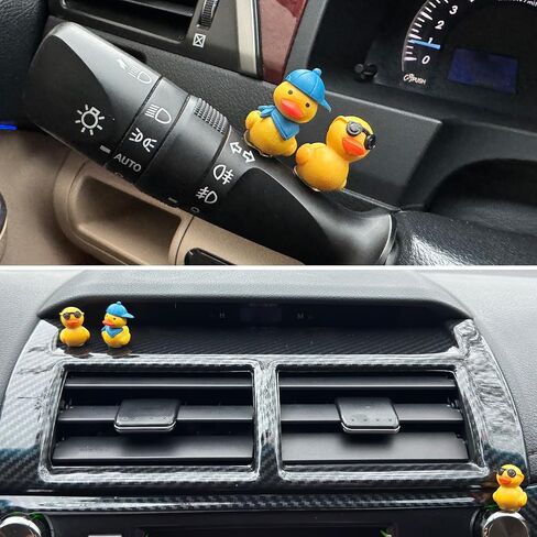 سيارة لطيف بطة ديكور مرآة الرؤية الخلفية الحلي الزينة لوحة القيادة شاحنة زخرفة الداخلية تزيين الشكل مضحك EV الهدايا الزخرفية RV الديكورات الملحقات العالمية (3 قطع) in Kuwait