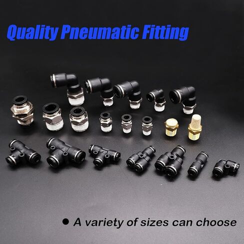 mxuteuk 5 قطع دفع لتوصيل التركيبات الهوائية ذكر الكوع موصل تركيبات خط الهواء 90 درجة دفع في تركيبات القفل 1/4 بوصة أنبوب OD × 1/4 بوصة NPT الموضوع in Kuwait