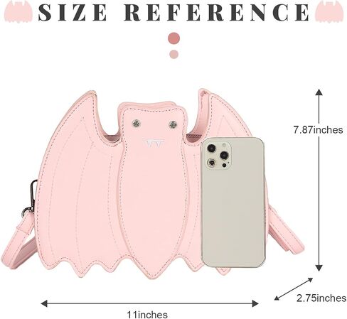 KUANG! Novelty Bat Little Devil Shaped Tote Shoulder Bag Kids Purse Halloween Fashion Dark Punk Style Handbags for Party in Saudi Arabia