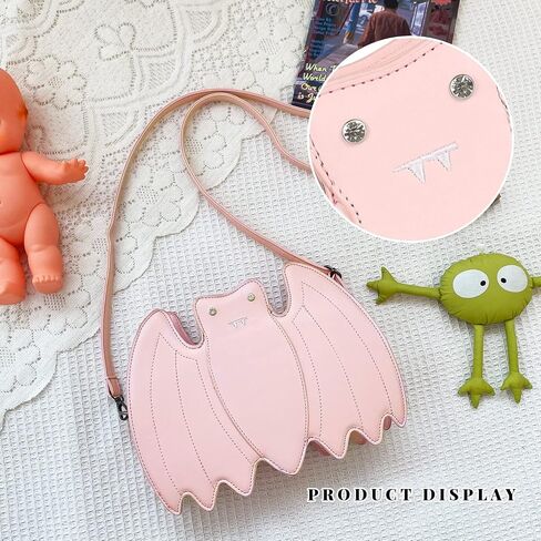 KUANG! Novelty Bat Little Devil Shaped Tote Shoulder Bag Kids Purse Halloween Fashion Dark Punk Style Handbags for Party in Saudi Arabia
