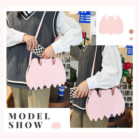 KUANG! Novelty Bat Little Devil Shaped Tote Shoulder Bag Kids Purse Halloween Fashion Dark Punk Style Handbags for Party in Saudi Arabia