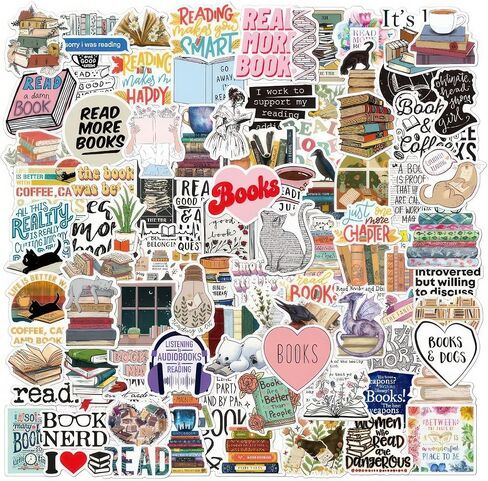 100 Pcs Book Stickers Pink Stickers Pink Stickers for Kids Teens Booktok Stickers Romance Book Stickers for Desk Backpacks Planners Book Lover Stickers Waterproof in Saudi Arabia