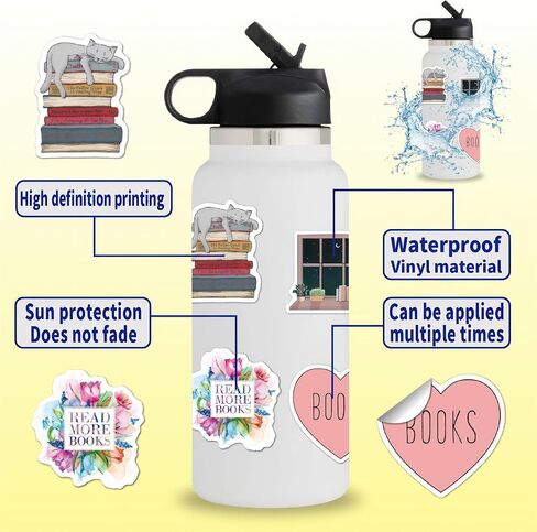 100 Pcs Book Stickers Pink Stickers Pink Stickers for Kids Teens Booktok Stickers Romance Book Stickers for Desk Backpacks Planners Book Lover Stickers Waterproof in Saudi Arabia