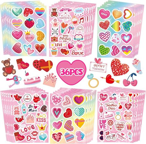 Love Heart Stickers for Kids: 490PCS Colorful Love Heart Decorative Stickers Bulk Kit Cards Craft Decorative for Girl Boy Party Favors Gifts Wedding Party Supplies Classroom Reward in Saudi Arabia