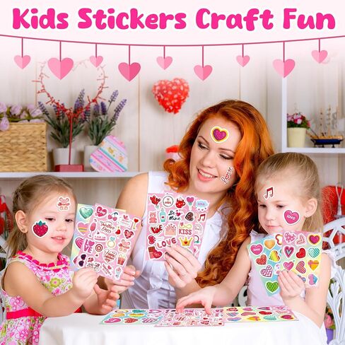 Love Heart Stickers for Kids: 490PCS Colorful Love Heart Decorative Stickers Bulk Kit Cards Craft Decorative for Girl Boy Party Favors Gifts Wedding Party Supplies Classroom Reward in Saudi Arabia