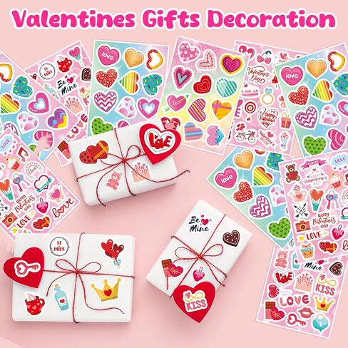 Love Heart Stickers for Kids: 490PCS Colorful Love Heart Decorative Stickers Bulk Kit Cards Craft Decorative for Girl Boy Party Favors Gifts Wedding Party Supplies Classroom Reward in Saudi Arabia