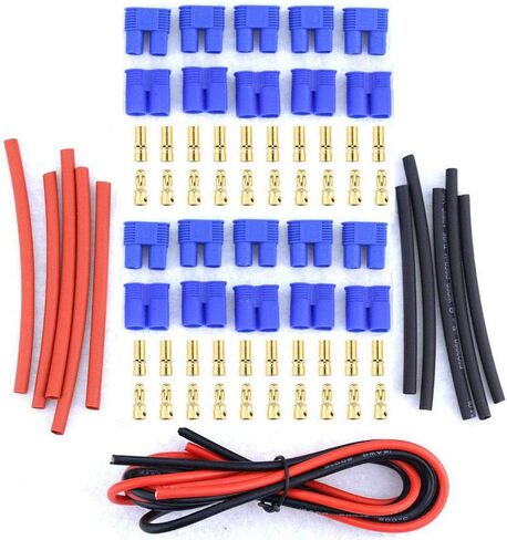 10 أزواج WST EC3 موصل 3.5 مم ذهبي رصاصة الموز التوصيل لبطارية RC LiPo ذكر وأنثى + (مجاني) 14 سلك سيليكون قياس وأنابيب الانكماش الحراري in Kuwait