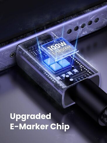 كابل يو جرين USB C 100 وات، كابل USB C إلى USB C شحن سريع، كابل شاحن USB C من النوع C متوافق مع iPhone 15/15 Pro/15 Pro Max، MacBook Pro/Air، Galaxy S24/S23، iPad Pro/Air، Pixel 8، 3.3 قدم in Kuwait