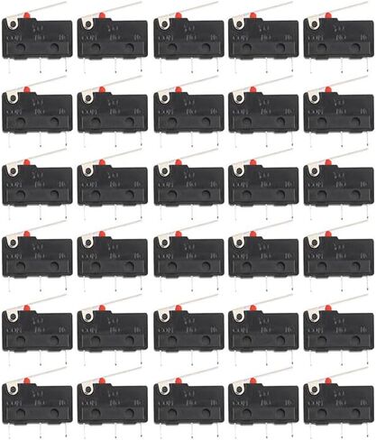 30pcs Micro Limit Switch Copper Contact 5A250V External Buckle 16MM Handle 3pin Travel Limit Switch Contact Button Switch in Saudi Arabia