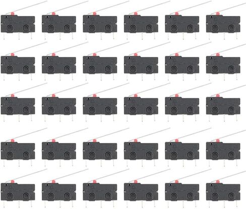 30pcs Micro Limit Switch Copper Contact 5A250V External Buckle 16MM Handle 3pin Travel Limit Switch Contact Button Switch in Saudi Arabia