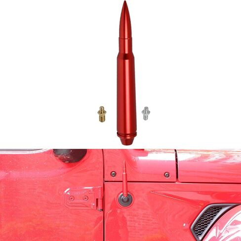 5.7" Aluminum Bullet Antenna Aerial Replacement Compatible with for Jeep Wrangler JK 2007-2018 Jeep Wrangler JL 2018+ Jeep Wrangler TJ 1997-2006 Red in Saudi Arabia