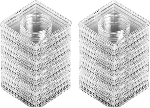 Uncle Paul 1 dollar 27 mm Coin Snaps - 8 PCS Transparent Coin Capsule Square Holder Plastic Storage Box Specie Container Case for Coin Collection Supplies JC0227008 in Saudi Arabia