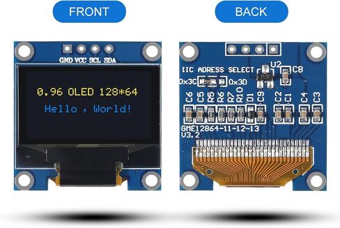 AITRIP 10 PCS 0.96 inch 12864 128X64 OLED LCD Display Board Module I2C IIC SSD1306 Driver 4 Pins Compatibile with Arduino Raspberry Pi (Blue) in Saudi Arabia