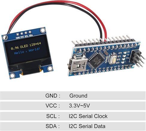 AITRIP 10 PCS 0.96 inch 12864 128X64 OLED LCD Display Board Module I2C IIC SSD1306 Driver 4 Pins Compatibile with Arduino Raspberry Pi (Blue) in Saudi Arabia