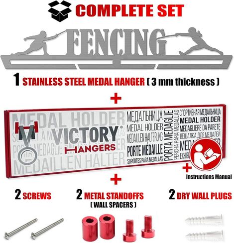 VICTORY HANGERS Achievements Medal Hanger Display Rack - Jiu Jitsu, Fencing, Volleyball, Basketball, Swimming - 17.72 in in Saudi Arabia
