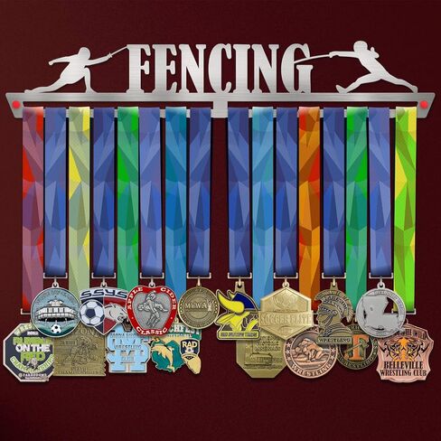 VICTORY HANGERS Achievements Medal Hanger Display Rack - Jiu Jitsu, Fencing, Volleyball, Basketball, Swimming - 17.72 in in Saudi Arabia