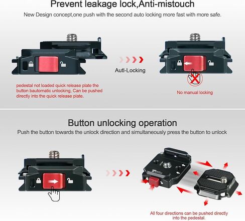 SY38 Camera Auto Lock Quick Release Kit,Used for Sony,Canon etc more brand, Used for Tripods, Stabilizers, Gimbals,Slider etc Quick switching.(1 Quick Release pedestal+1 Quick Release plate) in Saudi Arabia