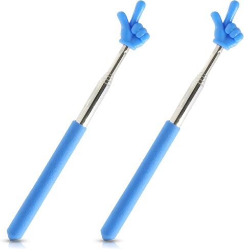 2 Pcs Teacher Pointer Sticks Finger, Telescoping Hand Pointer, Pointer for Classroom, Mini Retractable Classroom Pointer for Elementary School Kindergarten Teacher,Classroom Supplies (Blue) in Saudi Arabia