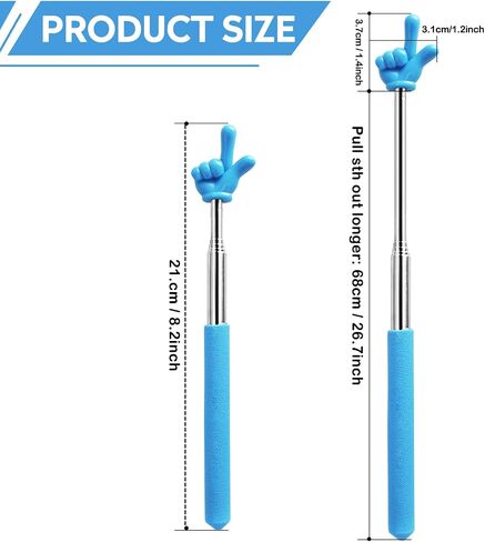 2 Pcs Teacher Pointer Sticks Finger, Telescoping Hand Pointer, Pointer for Classroom, Mini Retractable Classroom Pointer for Elementary School Kindergarten Teacher,Classroom Supplies (Blue) in Saudi Arabia
