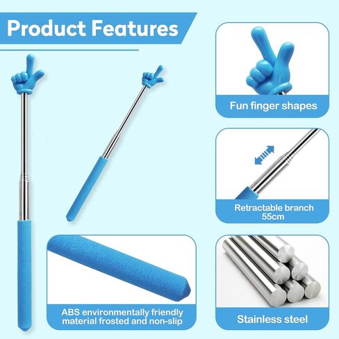 2 Pcs Teacher Pointer Sticks Finger, Telescoping Hand Pointer, Pointer for Classroom, Mini Retractable Classroom Pointer for Elementary School Kindergarten Teacher,Classroom Supplies (Blue) in Saudi Arabia
