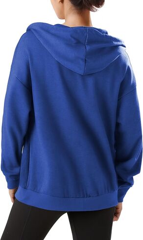 GIVON Women's Oversized Zip Up Hoodie Lightweight Thin Long Sleeve Hooded Sweatshirt with Pockets in Kuwait
