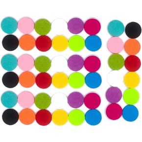 48PCS Replacement Refill Pads (22mm/0.87Inch Diameter) for 30mm Car Diffuser Vent Clips Diffuser Bracelet Necklace Pendant Locket, 12 Colors Unscented Replacement Aroma Felt Pads