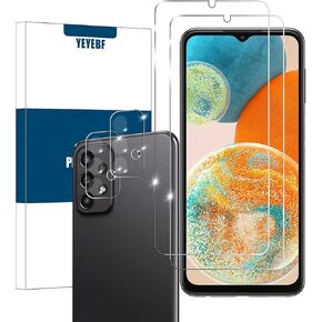 YEYEBF Galaxy A23 HD Clear Tempered Glass Screen Protector+Camera Lens Protectors, [2+2 Pack] [Anti-Scratch][Case-Friendly] Screen Protector Glass For Samsung Galaxy A23