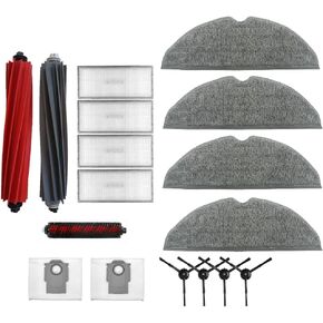 Roboparts Accessory Kit Compatible with Roborock S8 Pro Ultra Robot Vacuum Cleaner- Dual Brush System Model 2023-Main Brushes,Wipers, Hepa Filters, Side Brushes, Spare Parts Kit, Cleaning Mops