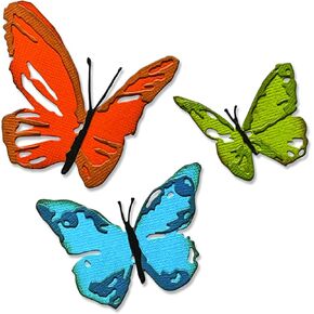 Sizzix Thinlits Die Set 3PK Brushstroke Butterflies by Tim Holtz | 665848 |Chapter 2 2022, Multicolor