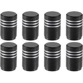 X AUTOHAUX 8pcs Black Car Round Tire Valve Stem Cap with Rubber Seal, Aluminum Alloy Wheel Rims Dust Proof Covers, for Car Truck Bike Tyre Caps, Univers in Kuwait
