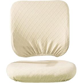 غطاء كرسي المكتب (يشمل غطاء المقعد والغطاء الخلفي) غطاء كرسي الكمبيوتر القابل للإزالة، غطاء مقعد كرسي المطبخ المرن القابل للتمدد، غطاء واقٍ لكرسي غرفة الطعام، قابل للغسل (بيج) in Kuwait