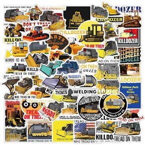 Killdozer State Stickers 52pcs Decals Earthmoving Machine Aesthetic Waterproof Vinyl Pack Stickers for Water Bottle Laptop Kids Adults Teens Girls Phone Skateboard DIY Decorative Supplies Activities