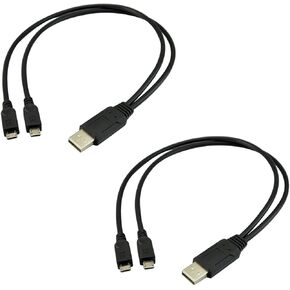 UCEC Micro USB Cable, Dual Micro USB Charging Cable USB to Micro USB Splitter Adapter Android Charger Cord Data Transfer for PS4 Fire Tablet Samsung Galaxy S7 Edge S6 S5 Note LG HTC Moto MP3, 2 Pack