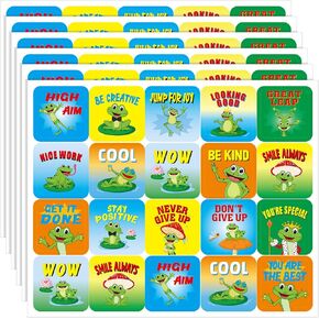 500 Pieces Frog Stickers Green Spotted Frog Cute Stickers Jumping Frogs Aesthetic Stickers for Teachers Students Crafts School Classroom Decorations Laptop Skateboard Phone Guitar