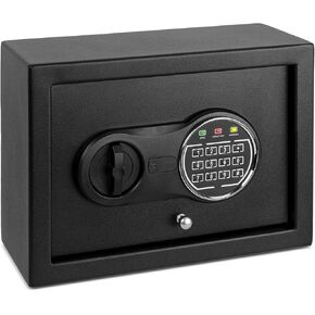 Serenelife Desk Drawer Steel Security Safe with Electronic Keypad | Anti-Theft Safe Box | Safekeep Cash, Jewelry, ID's, Documents, Keys, & Firearms | Includes 2 Keys | 8.62 x 11.8 x 4.37 IN | Black