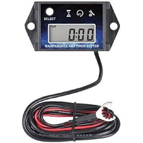 Runleader Small Engine Hour Meter,Digital Tachometer,Maintenance Reminder,Max RPM Recall,User Shutdown,for ZTR Lawn Mower Tractor Generator Marine Outboard ATV Jetski Motor and Gas Powered Equipment