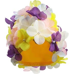 Fashionable Rubber 3D Floral Swimming Hat Comfortable Waterproof Long Hair & Ear Protection Multicolored Swim Cap Universal Size for Women