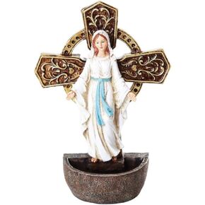 Pacific Trading Our Lady of Grace Holy Font Figurine, 6.75-inches, Cold Cast Resin, Multicolor