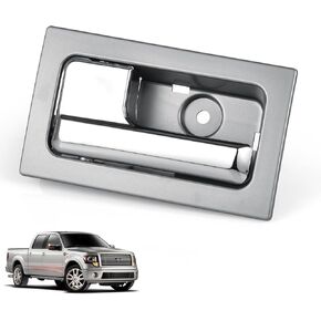 Interior Door Handle Front Or Rear Right Passenger Side Replacement for 2009 2010 2011 2012 2013 2014 Ford F150,9L3Z1522600CB,90825,Chrome Lever+Silver Gray Housing