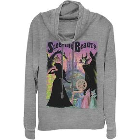 Disney Princess Sleeping Beauty Poster Women's Long Sleeve Cowl Neck Pullover