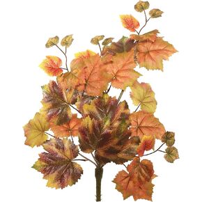 Vickerman Everyday 20"" Artificial Red and Brown Autumn Grape Leaf - Faux Indoor Plant Spray - Greenery for Home Or Office Decor - Maintenance Free