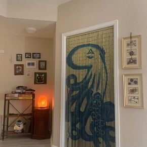 Octopus Bamboo Bead Door Curtain, Beaded Doorway Curtain, Bamboo Curtain for Door Decoration, Size 36 x 78 inches