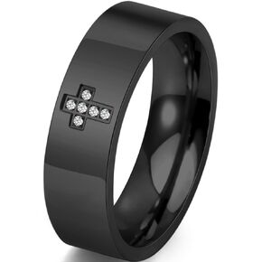Jude Jewelers 6mm Stainless Steel Christian Cross Religious Wedding Band Statement Anniversary Ring