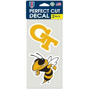 WinCraft NCAA Georgia Tech Perfect Cut Decal (Set of 2), 4" x 4"